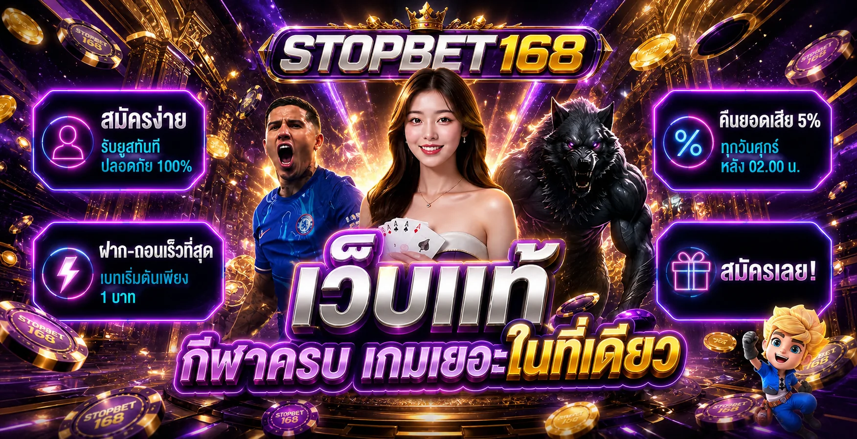 ระบบฝากถอนออโต้ STOPBET168 พร้อมตัวละครเกม